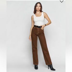 The reformation cowboy jeans in brown